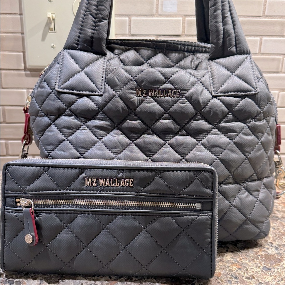 MZ Wallace Gray Quilted Women's Bag Set
